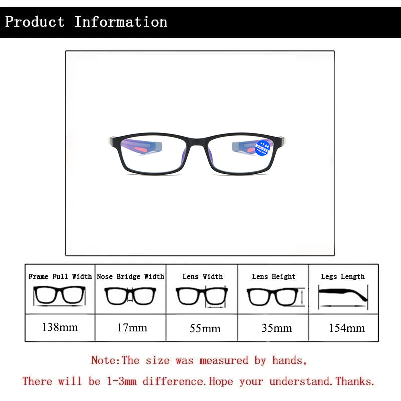 2 In 1 Secure Fit Anti-Blue Light Magnetic Strap Glasses